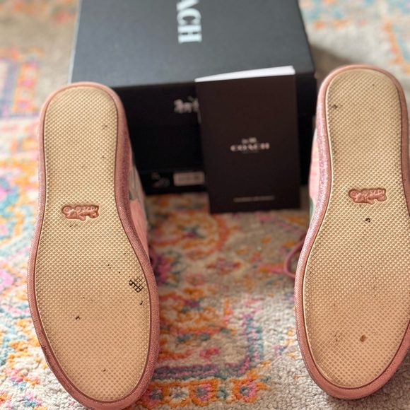 Coach Pink and Cream High Top Sneakers - Picture 2 of 4